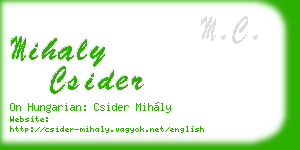 mihaly csider business card